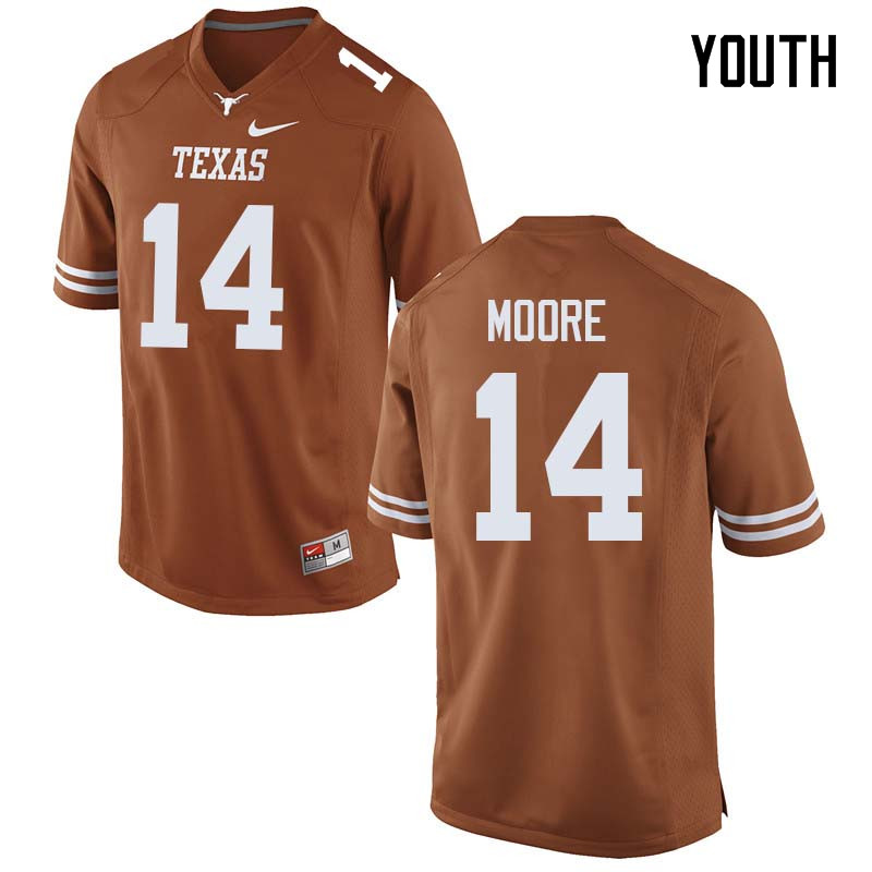 Youth #14 Joshua Moore Texas Longhorns College Football Jerseys Sale-Orange